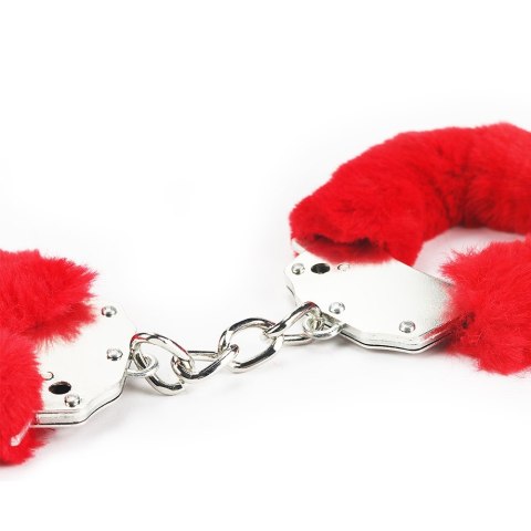 KAJDANKI FLUFFY HAND CUFFS CZERWONE