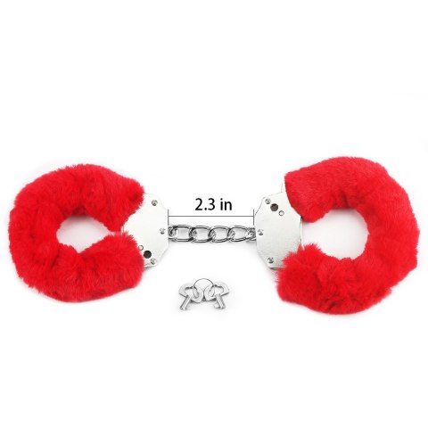 KAJDANKI FLUFFY HAND CUFFS CZERWONE