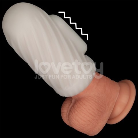 MASTURBATOR KNIGHTS RING VIBRATING DUAL PURPOSE SLEEVE-SPIRAL