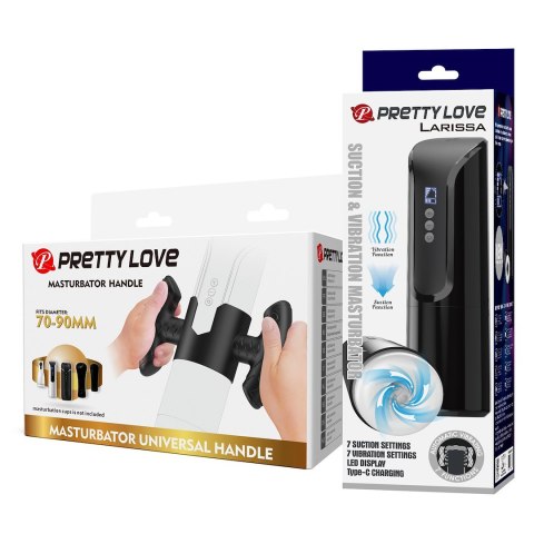 PRETTY LOVE LARISSA SUCTION & VIBRATION MASTURBATOR WITH UNIVERSAL HANDLE