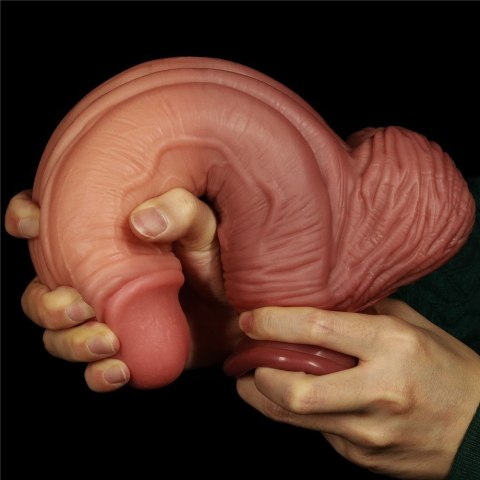 DILDO 10'' DUAL LAYERED PLATINUM SILICONE COCK