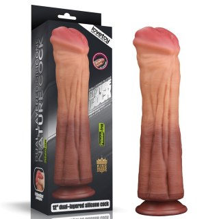 DILDO 12'' DUAL LAYERED PLATINUM SILICONE COCK