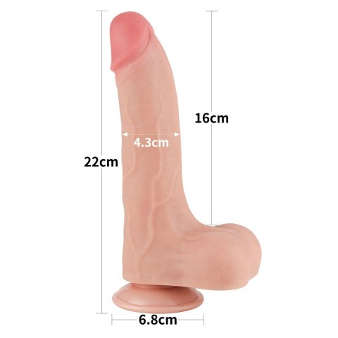 DILDO 8.5'' SLIDING SKIN DUAL LAYER DONG FLESH