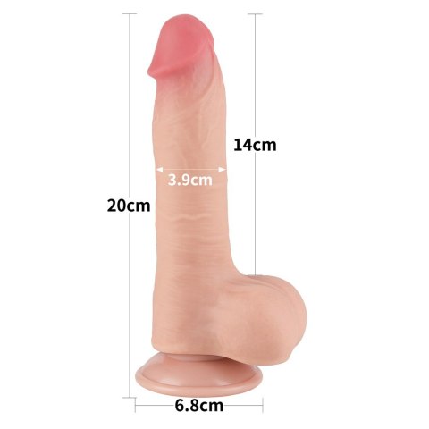 DILDO 8'' SLIDING SKIN DUAL LAYER DONG FLESH