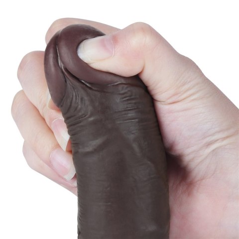 DILDO 7.5'' SLIDING SKIN DUAL LAYER DONG CZARNE