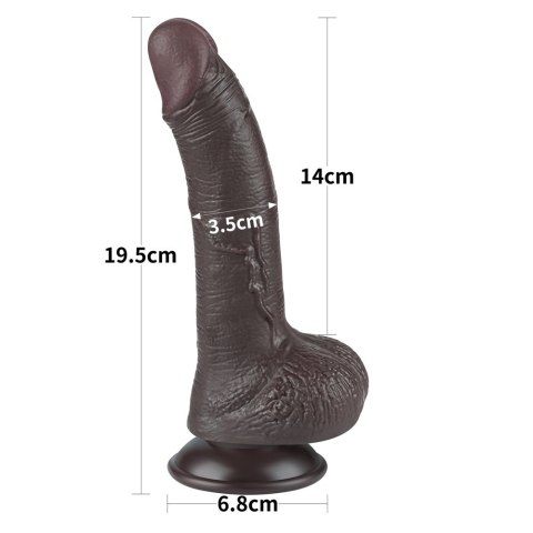 DILDO 7.5'' SLIDING SKIN DUAL LAYER DONG CZARNE