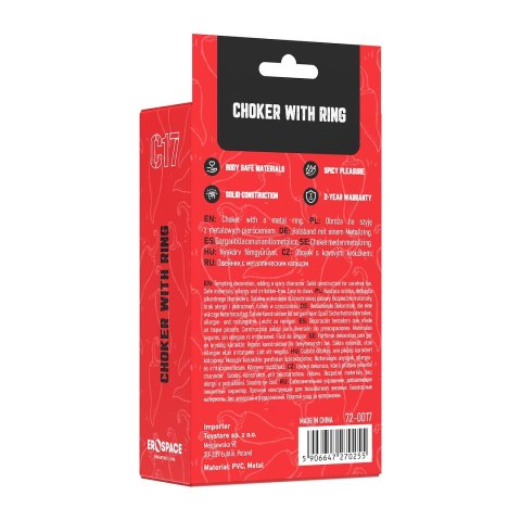OBROŻA NA SZYJĘ Z METALOWYM PIERŚCIENIEM EROSPACE WILD PLAY C17