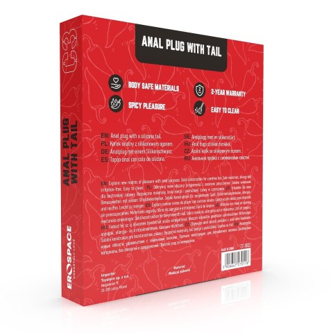 SILIKONOWY KOREK ANALNY Z OGONEM EROSPACE WILD PLAY C3