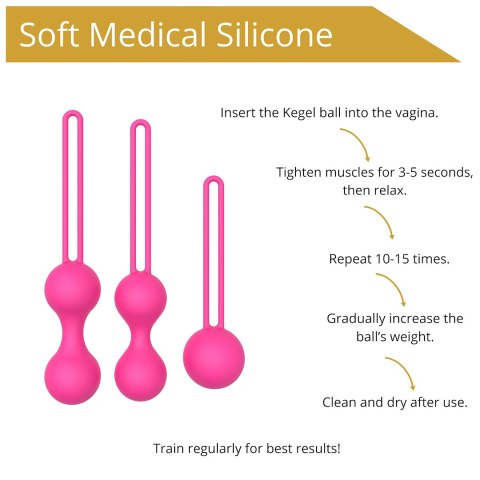 ZESTAW 3 KULEK DO ĆWICZEŃ MIĘŚNI KEGLA EROSPACE SWEET PLAY A12