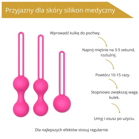ZESTAW 3 KULEK DO ĆWICZEŃ MIĘŚNI KEGLA EROSPACE SWEET PLAY A12